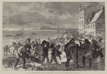 The Tay Bridge Disaster, Pieces of Wreck cast up on the Beach at Broughty Ferry